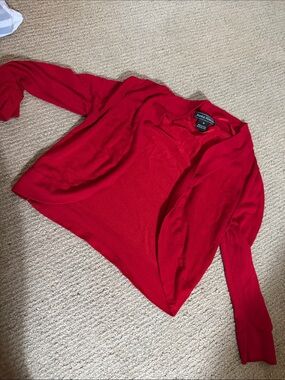 Jessica Howard Red Open-Front Cardigan Sweater